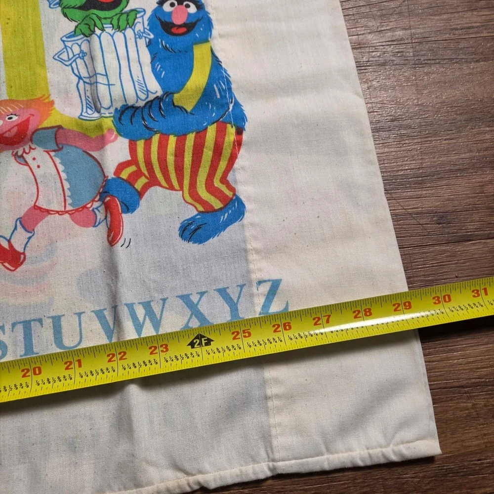 Vintage Sesame Street Muppets ABC Pillowcase Big Bird Cookie Monster Kidcore